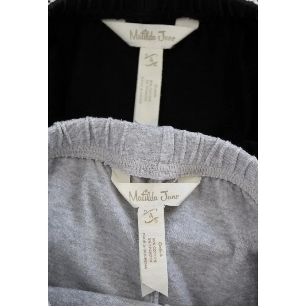 Lot of 2 MATILDA JANE Girl's Big Ruffles Pants Black & Gray, Size 4 REPAIR - Picture 8 of 12